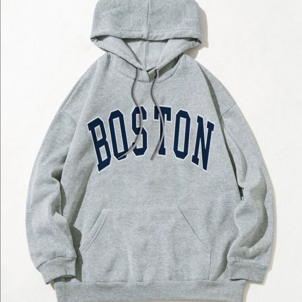 SHEIN Gray Lettered Hoodie